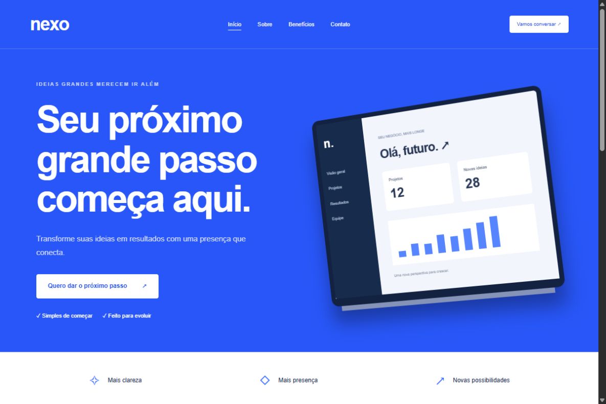 Prévia do modelo Página que Conecta